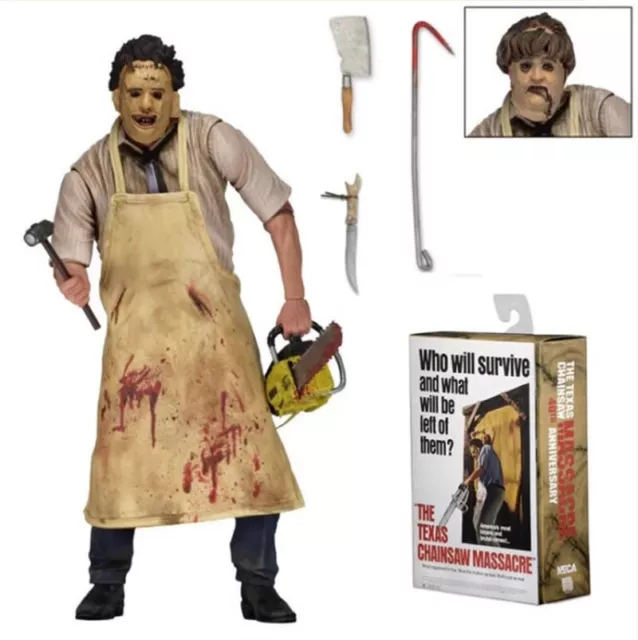 NECA Ultimate Texas Chainsaw Massacre Leatherface 7" Horror Action Figure 40th