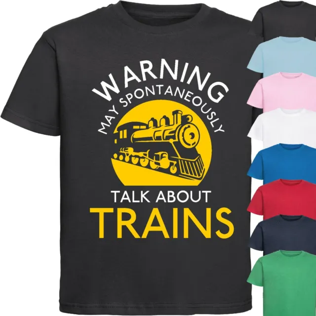 MAY SPONTANEOUSLY TALK ABOUT TRAINS KIDS T-SHIRT > Railways Fun Children's Top