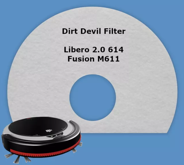 Filtro vellón filtro permanente Dirt Devil Libero 2 M614 Fusion M611 M610 M613 /0610012