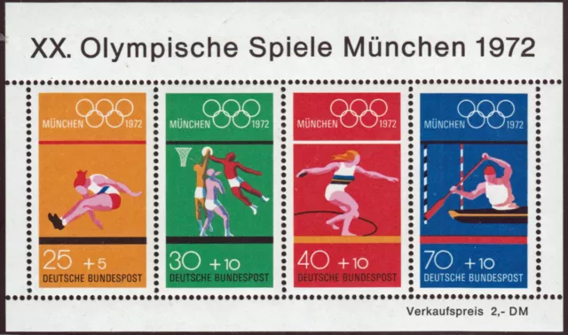Bund Block 8 **  Olympiade München 1972, postfrisch