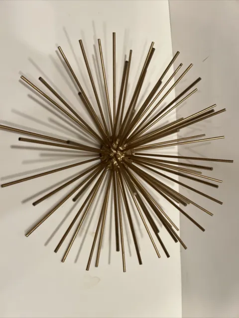 sputnik pom metal sea urchin wall sculpture 11” Rgold vintage Curtis Jere style