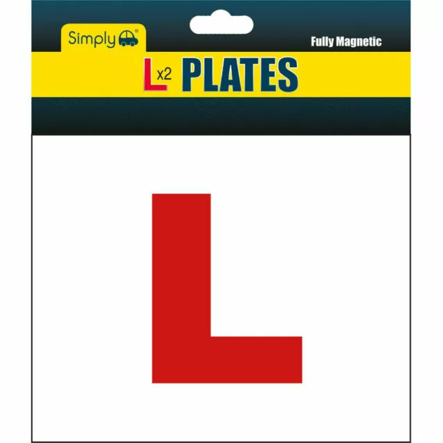 2 x FULLY MAGNETIC L PLATES SECURE Quick Easy To Fix Learner Sign