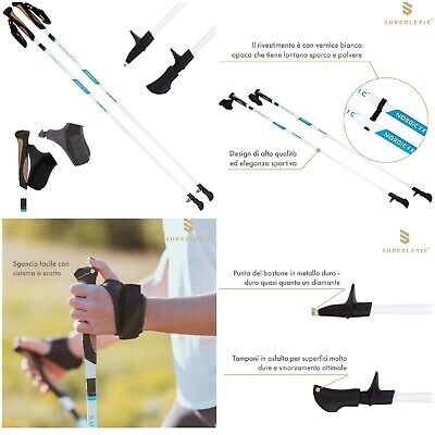 sistema a clic SUPERLETIC Nordic FX Nordic Walking Bastoni in carbonio per uomo e donna con manici ergonomici in sughero 
