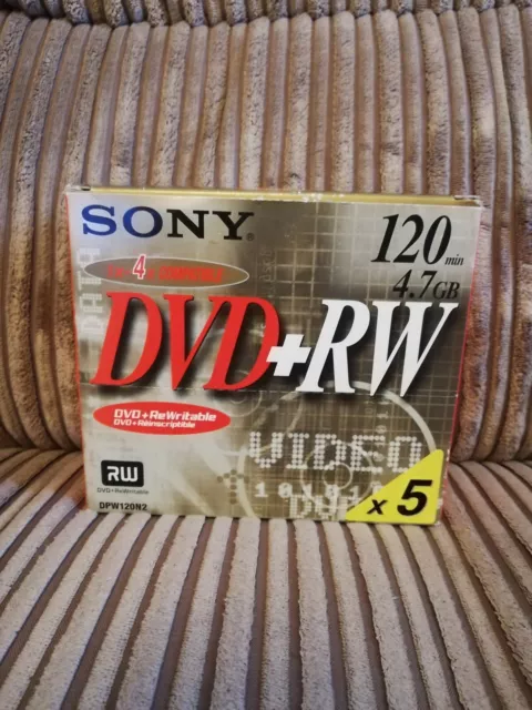 5 x Sony DVD-RW 4,7 GB/120M DVD wiederbeschreibbare Discs