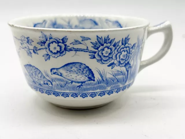 Vintage Tea Coffee Cup Furnivals Quail 1913 Made In England Blue And White