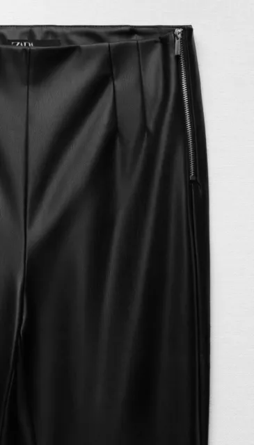 ZARA NEW HIGH-WAIST Extra Long Faux Leather Leggings Pant Black Xs-Xxl  5427/257 $49.99 - PicClick