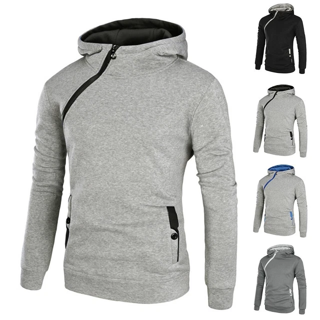 Scarpe & Accessori Top Felpa con Cappuccio Manica Lunga Uomo Cardigan Tasca