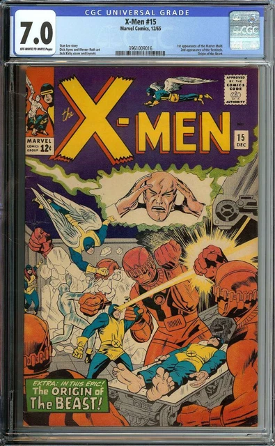 X-Men #15 Cgc 7.0 Ow/Wh Pages // 2Nd Appearance Sentinels Marvel 1965