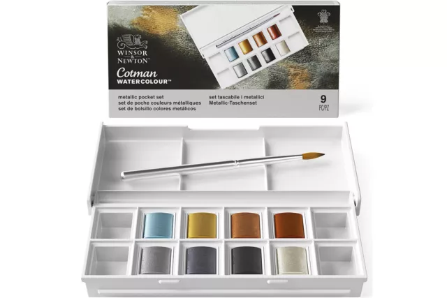 Winsor & Newton Cotman Metallic Aquarell halbe Pfanne 8er Set