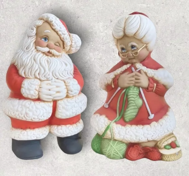 Retro Mr. & Mrs. Santa Claus Ready To Paint Unpainted Ceramic Bisque