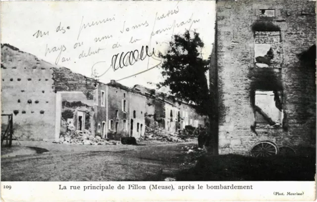 CPA Pillon - La Rue Principale de Pillon apres le Bombardement (1037332)