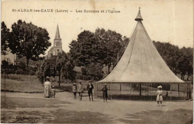 CPA Saint-Alban-les-Eaux - Les Sources et l'Eglise FRANCE (915658)