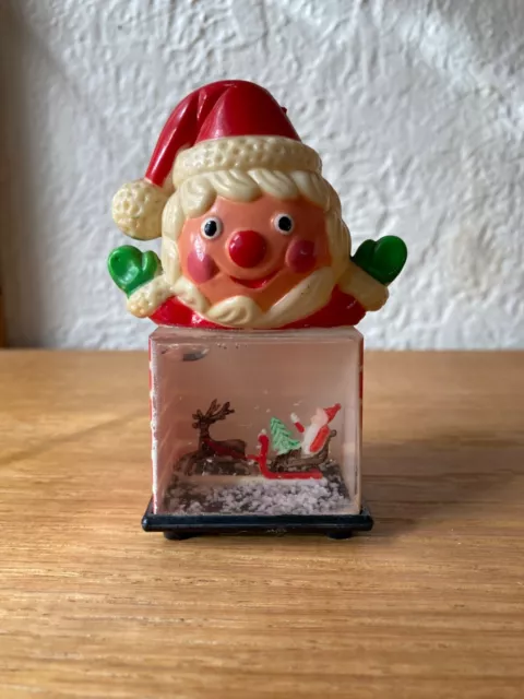 Vintage Christmas Santa Figural Snowdome Snow Globe with Soldier inside