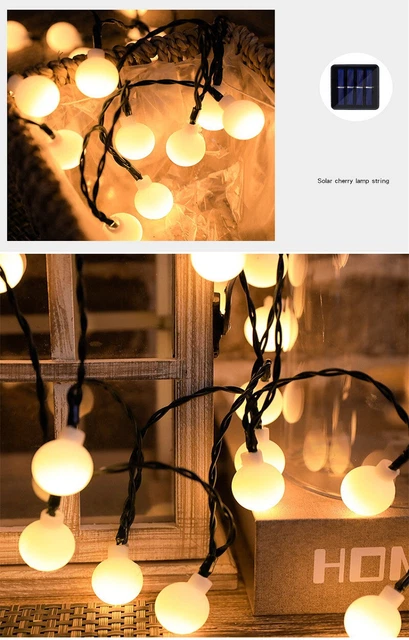 Solar Powered Retro Bulb String Lights With Remote Control For Outdoor
