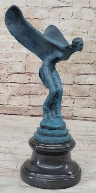 Elegant Art Deco Flying Lady Rolls Royce Bronze Sculpture by Charles Sykes