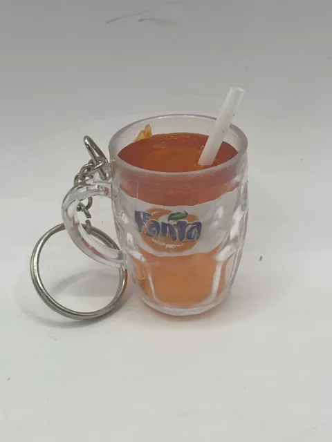 FANTA Orange Glass Mug Handle Limited Edition KEYCHAIN Keyring Novelty Coca Cola