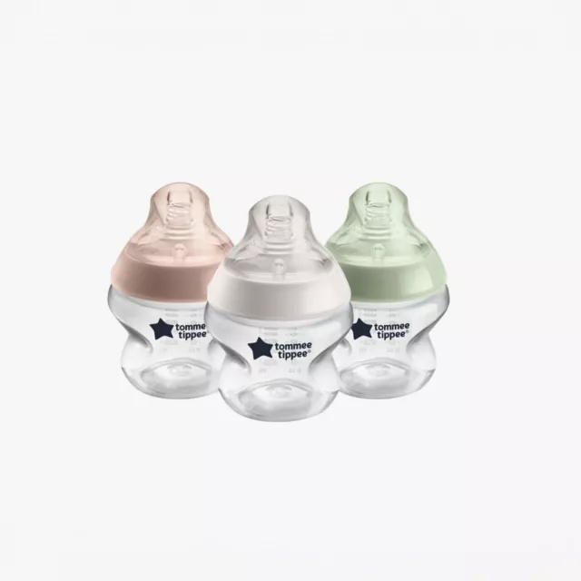 Tommee Tippee Baby Bottles 150ml Anti-Colic Valve Breast-Like Teat Pack of 3