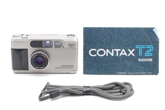 [Near MINT] Contax T2 Titan Silver 35mm Point & Shoot Film Camera JAPAN