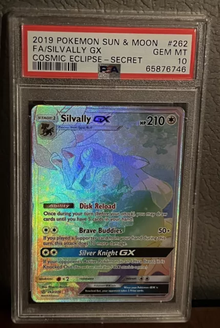 2019 Pokemon Cosmic Eclipse Silvally GX 262/236 Secret Rare PSA 10 GEM MINT