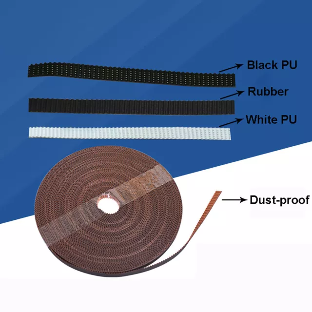 GT2 Timing Belt 5mm-30mm Width GT2 Dust-proof Rubber PU Steel Wire Open Belt