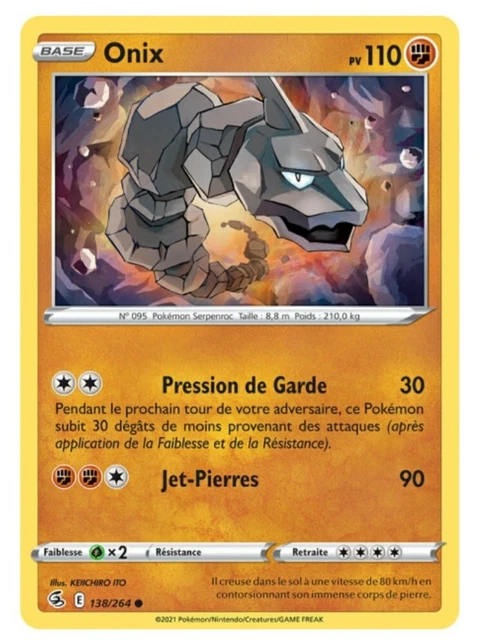 Pokemon EB08 Onix 138/264 Fusion Fist Common Card FR