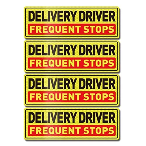 Delivery Driver Car Magnet 12 X 4" Reflective Frequent Stops Magnetic Sticker...