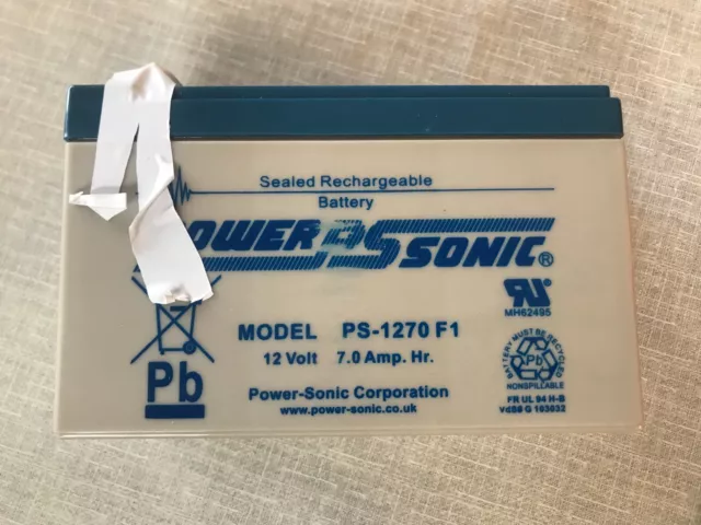 Potencia Sonic ps-1270 f1 12v 7.0amp Horas Sellado Batería Recargable (250423)