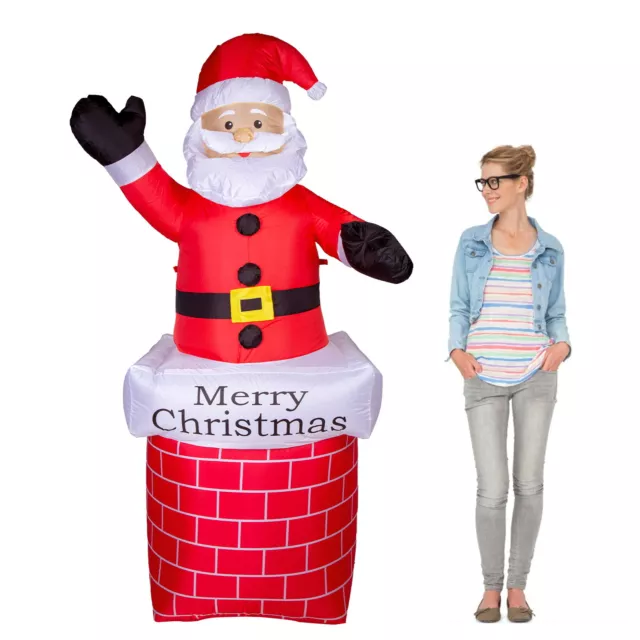 Inflatable Christmas Snowman Santa Claus with LED Light Blow Up Garden Decor UK