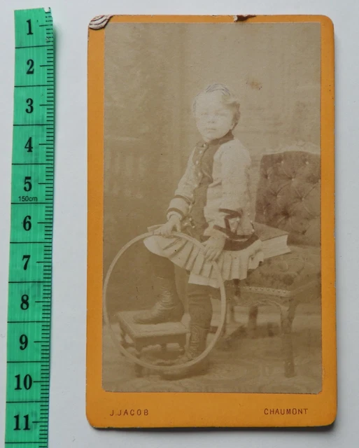 Photo Ancienne CDV Début XXe - Portrait De Femme Et Deux Enfants (fille Et Garçon) - Tirage Albuminé Sépia