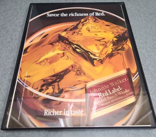 1992 Johnnie Walker Red Label Scotch Whisky Richer In Taste Vintage Print Ad