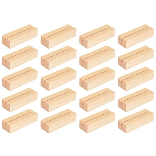 20 Pieces Wood Place Card Holders, Wooden Table Number Holder  Stand Clamps4575