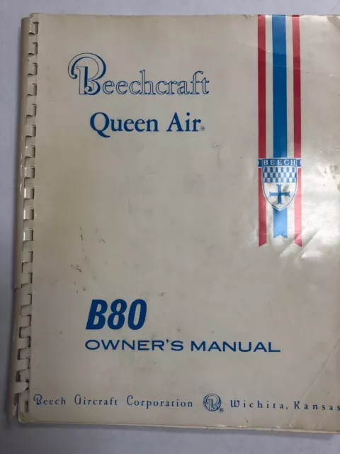 Beechcraft Queen Air  B80 Pilot's Owner's Manual 1970 Original