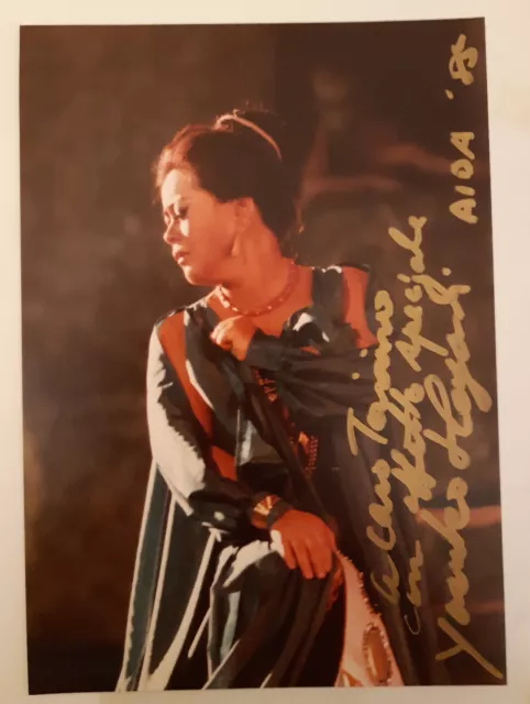 Jasuko Hayashi Soprano  autografo e dedica 1985 Aida