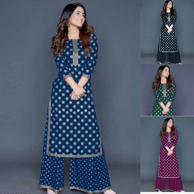 Pakistani Readymade Salwar Kameez Set Indian Designer Palazzo Kurta Suit Set Top