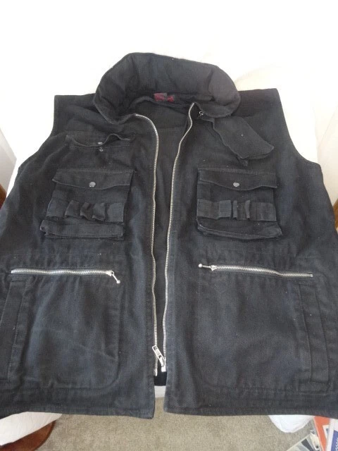 Heavy-Duty Mens Large Black Vest With Compactible Hood Brand Is Don't Stop Ex