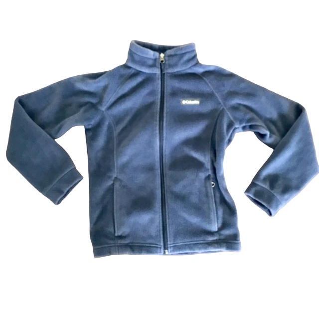 Columbia Unisex Youth Blue Fleece Full Zip Lightweight Jacket. Size M