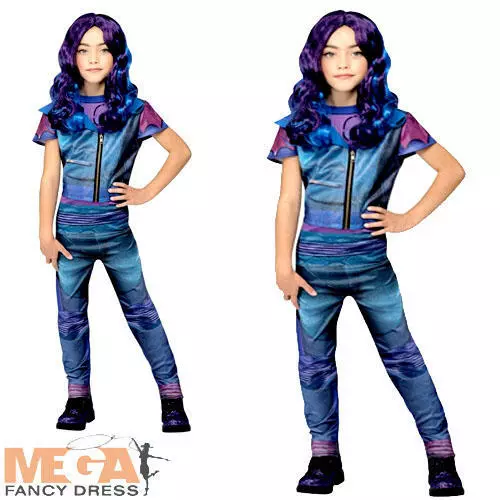 Disney Descendants Mal Girls Costume Kids Fancy Dress Book Character Teen Outfit