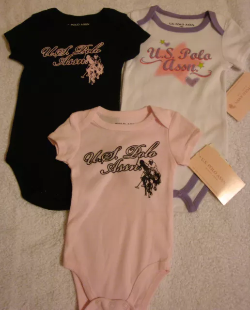 Infant Girls Designer U.s. Polo Assn. Bodysuit/Creeper Sizes Nb-9 Months  Nwt