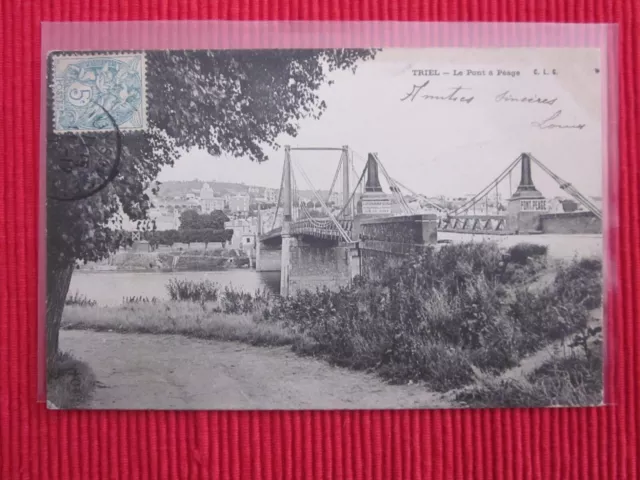 Cpa Written Stamp Triel Le Pont A Toll 78