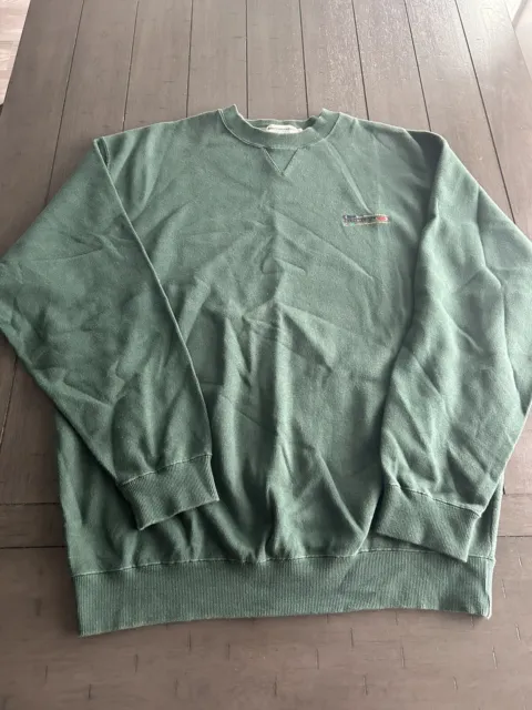 Vintage Abercrombie Fitch Sweatshirt Mens L Green Heavy Crew Neck Sweater