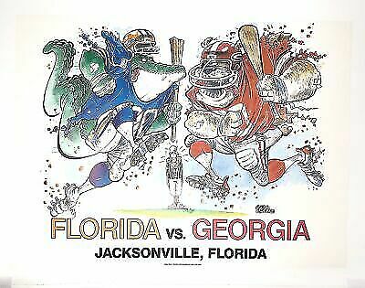 Rare Vintage 1990 Florida Gators vs. Georgia Bulldogs Promo Poster by SCRAWLS