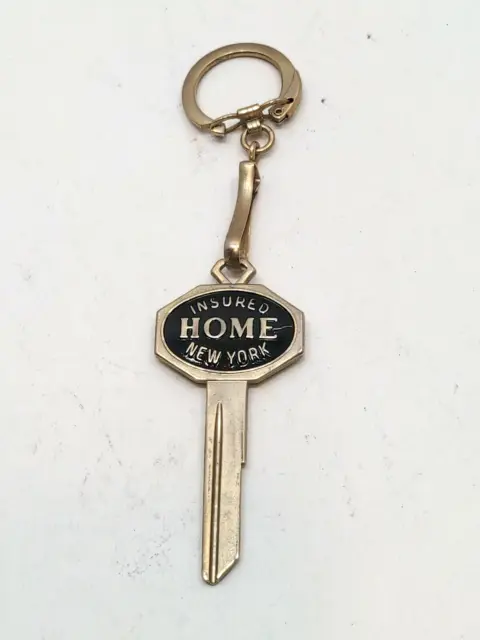 Vintage Key Chain Gold The Home Insurance Co New York In Recognition C1