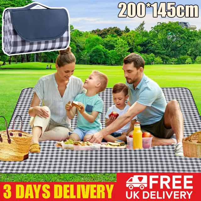 AUS Large Picnic Blanket Family Waterproof Camping Rug Folding Travel Beach Mat 2