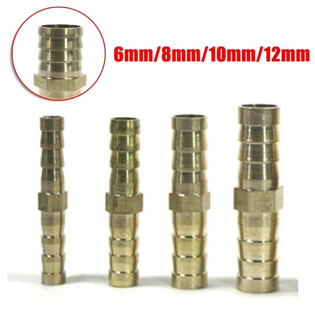 Raccord Double Acier Inox Pour Tuyau - Diamètres 6/8/10/12 Mm - Pour Air, Gaz, Fluides