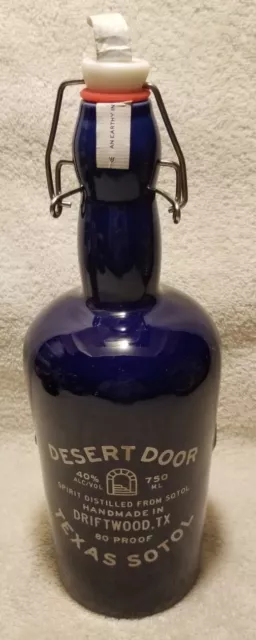 Desert Door Texas Sotol Ceramic Bottle 750ml~~~EMPTY 2