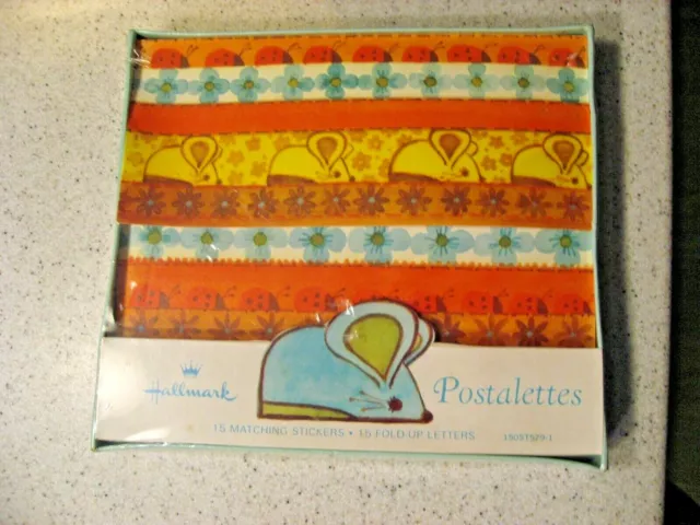 Hallmark Mice Postalettes - 15 Matching Fold Up Letters and Matching Stickers