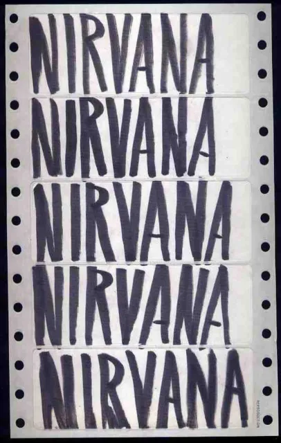 Nirvana Repro Promo Label Stickers Hand Drawn By Kurt Cobain . Nevermind