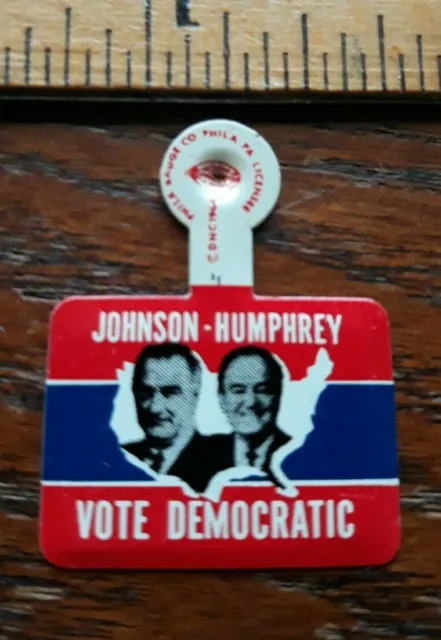 1964 Johnson Humphrey president campaign political election photo pin button