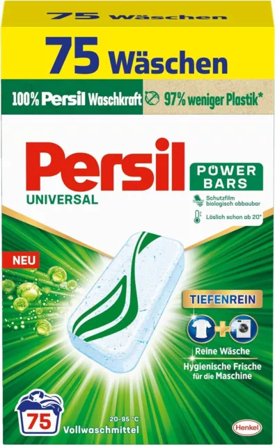 Persil Power Bars Universal Waschmittel (75 Waschladungen), vordosiertes Vollwas