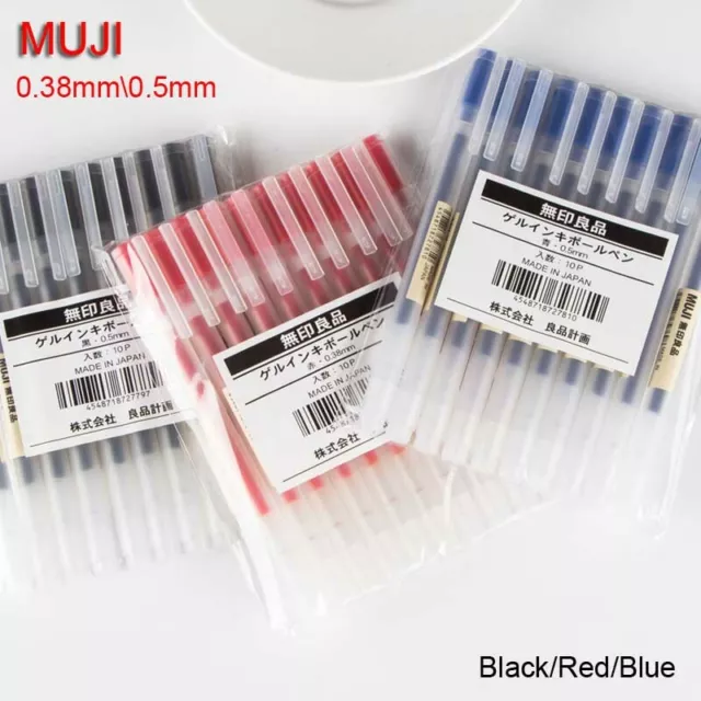 10pcs MUJI MoMA 0.38/0.5mm Gel Ink Ball Point Pen Japan School Office Ballpoint